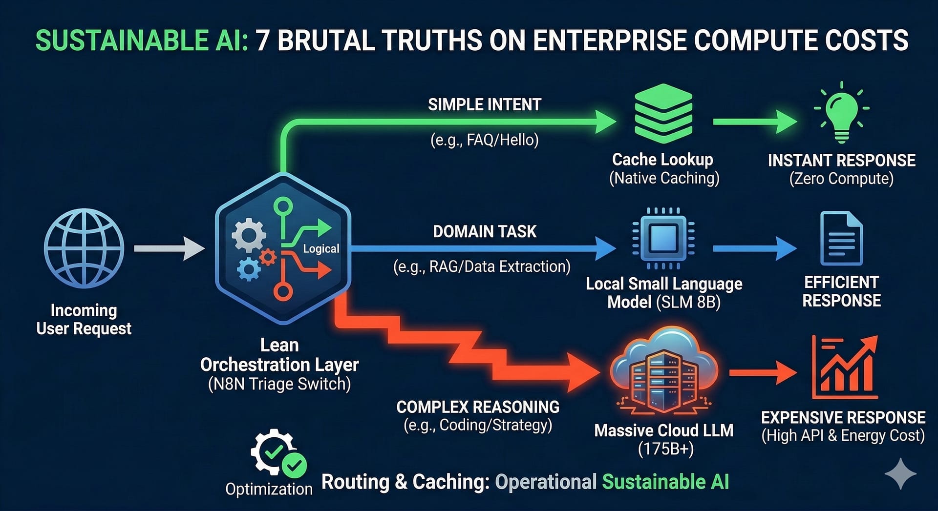 Lean Ai Architecture Sustainable AI system architecture diagram for lean prompt routing and caching